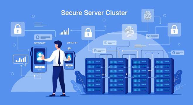Secure Server Cluster with Digital Security and Data Protection