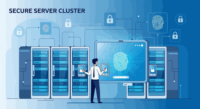 Secure Server Cluster with Fingerprint Biometric & Cyber Security