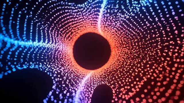 Dynamic star pattern with blue and pink lights