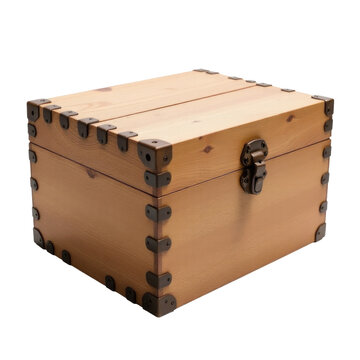 A wooden box with a latch on the top