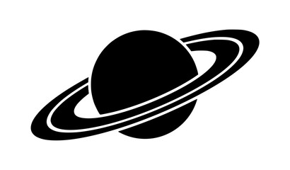 Saturn planet silhouette vector space icon design © MstKamrun