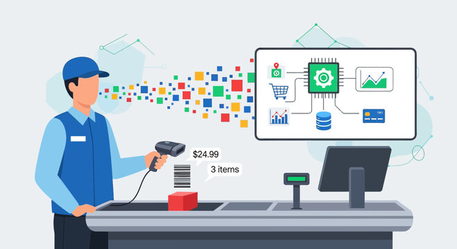 Retail Checkout System: Scanning Products, Data Analytics, and POS