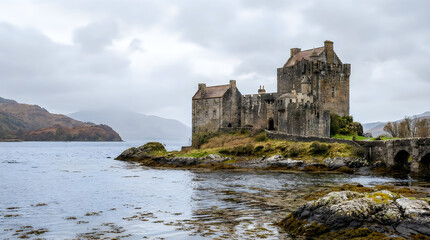 Fototapeta premium Eilean donan castle on the shores of loch duich in scotland