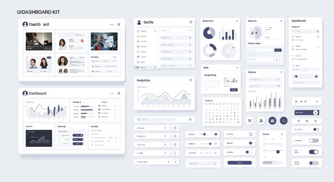 Flat vector set of calendar icons for 2010 and 2011 business website interface design featuring UI elements like navigation menu buttons and web template login forms