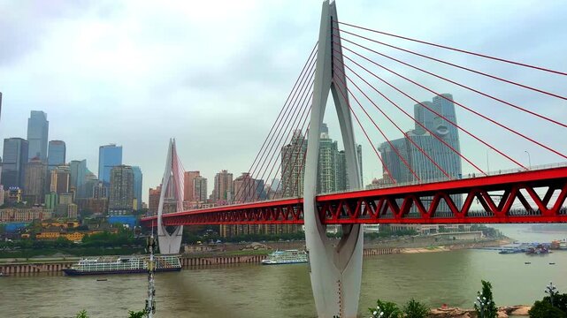 20 April 2026 Chongqing China Metropolis, situated  on the Yangtze and Jcolourful skies and rivers , mountainous city with a plethora of high-rise buildings and known as a city of Bridges  