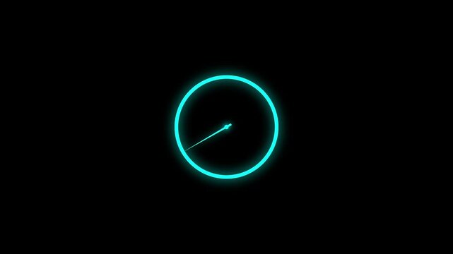 Abstract clock icon animation. Digital and analog clock 24 hours isolated on block background. 