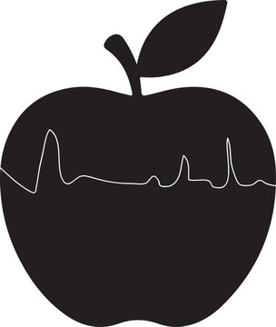 Apple life icon in silhouette.