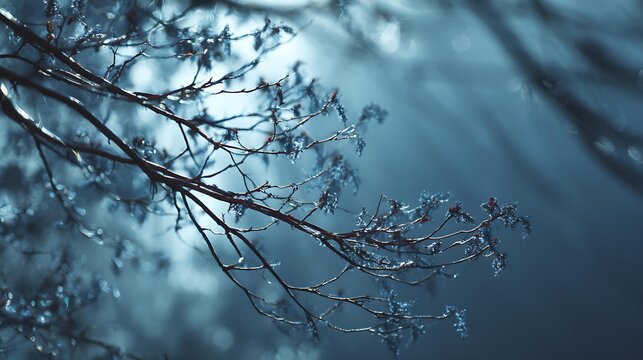 clean composition, depth of field blur, monochromatic blue, complementary color palette, macro photography, misty haze layer, bird's eye view, complex geometry, anti-aliasing, foggy atmosphere,