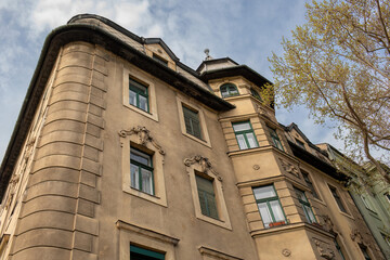 Budapest, Hungary - Historic residential building facade with classic architecture © Munka