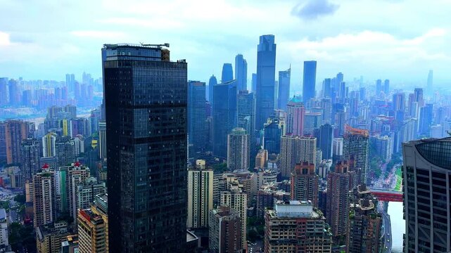 20 April 2026 Chongqing China Metropolis, situated  on the Yangtze and Jcolourful skies and rivers , mountainous city with a plethora of high-rise buildings and known as a city of Bridges  