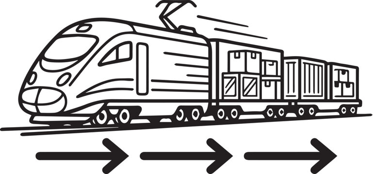 Fast train transporting goods