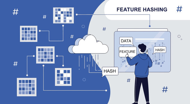 Feature Hashing Data Science Concept Illustration | Data & Algorithm