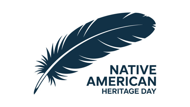 native american heritage day feather symbol design with minimalist indigenous cultural emblem traditional tribal vector illustration for celebration banner artwork
