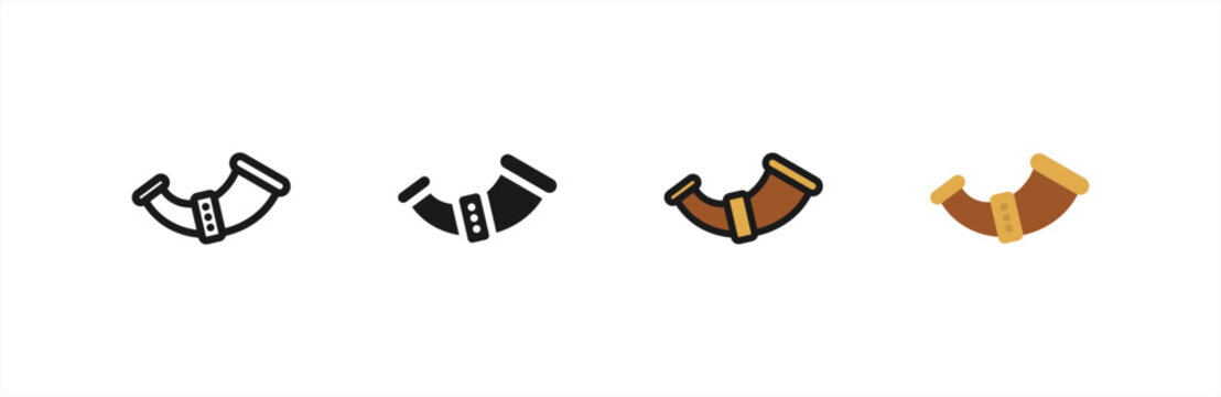 Drinking Horn icon multiple style collection. Vector illustration.