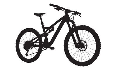 Fototapeta premium Mountain bike silhouette, offroad bicycle, vector isolated on white