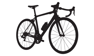 Fototapeta premium Road bicycle silhouette, racing bike, vector isolated on white