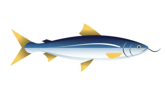 Threadfin fish illustration, marine wildlife