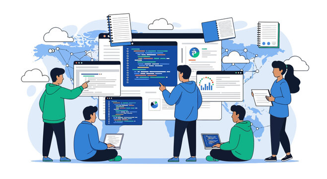 Digital World: Global Team Collaborates on Online Projects, Coding & Data Analysis