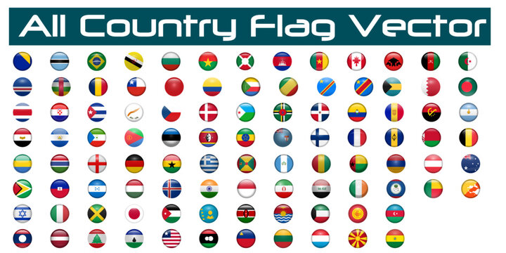 All Country Flags 3D Icon Set &ndash; Glossy World Flag Collection in High Resolution