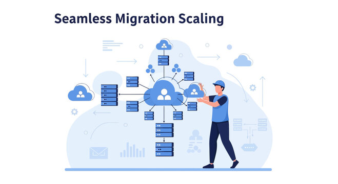 Data Migration Scaling Cloud Network Connection Digital Technology System