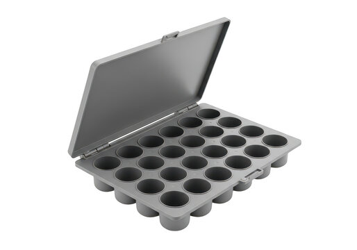 Open laptop showcasing modular, magnetic keyboard grid system isolated on transparent background