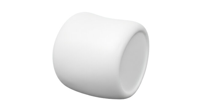 Soft White Marshmallow Candy 3D Render Isolated on White Background Minimalist Sweet Snack Item
