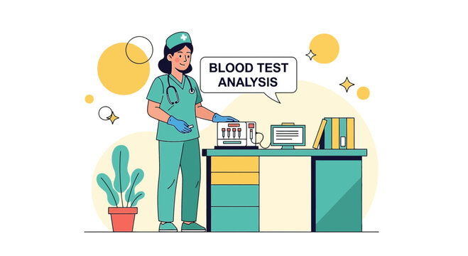Medical Professional Conducting Blood Test Analysis in Laboratory Setting