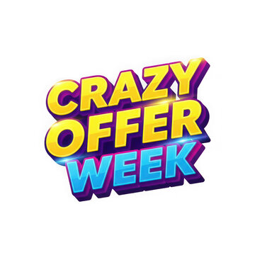 Colorful grazy offer week sale banner with bold text