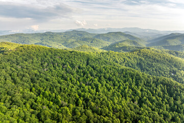 Obraz premium North Carolina Appalachian mountains in summer season. Summertime landscape of beautiful nature
