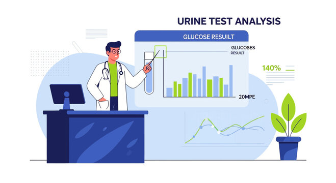 Doctor Explains Urine Test Analysis and Glucose Results with Charts