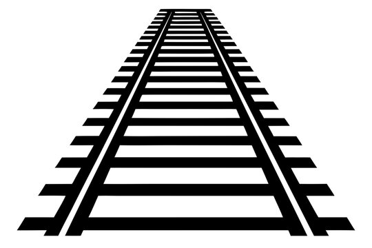 Railway tracks stretching into the distance with parallel rails and sleepers