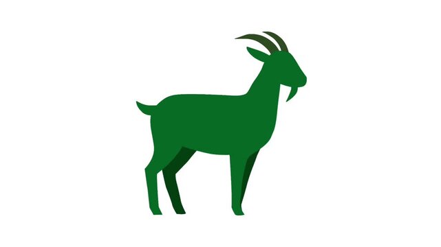 2D Animated Goat with Horn Detail for Eid al-Adha Theme