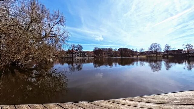 4K Timelapse video with moving clouds at Wiesenfelden, Straubing, Bogen, Bavaria, Germany