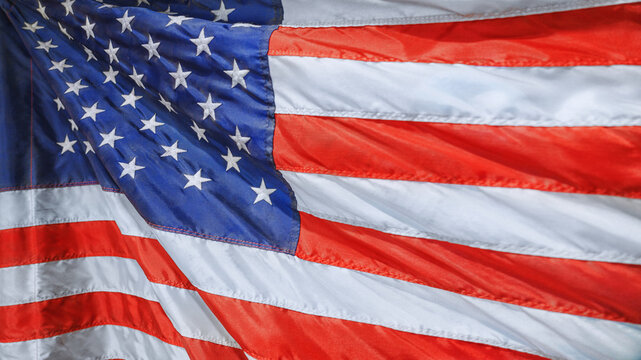 usa flag. American flag as national background. American flag blowing in the wind
