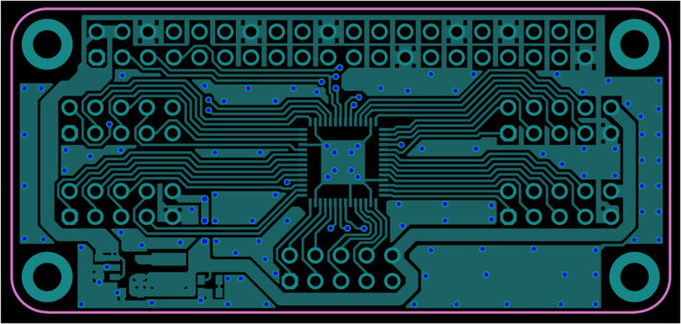 Tracing conductors of printed circuit board
of electronic device. Vector engineering 
drawing of pcb design. Electric background.
Engineering computer cad technical drawing.