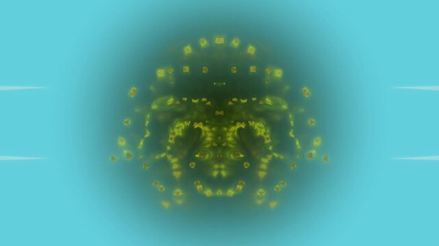 Viral particles on blue background.