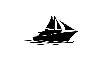 Sailing ship, boat icon, nautical symbol, vector graphic © MstMishu