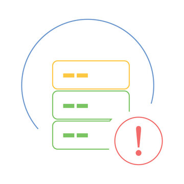 Minimalist server error icon for IT infrastructure alerts