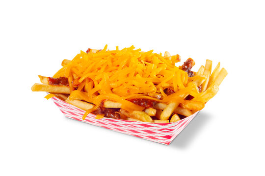 Loaded chicken fries with ranch dressing isolated on white background