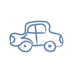 Fototapeta premium Car sign symbol travel ui mascot logo icon doodle 