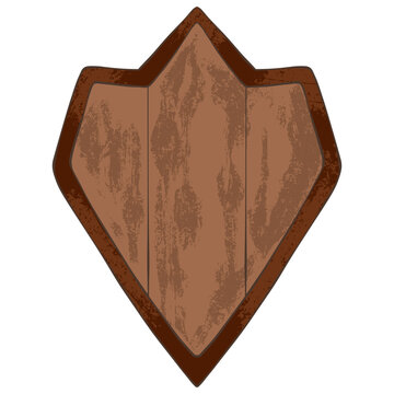 Wooden shields element illustration 