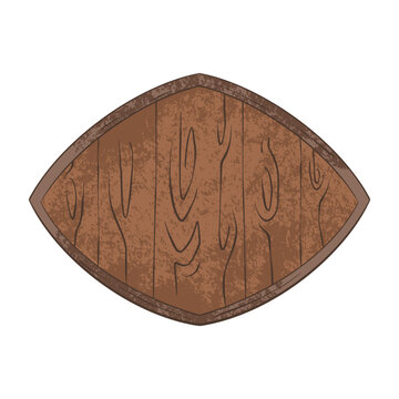 Wooden shields element illustration 