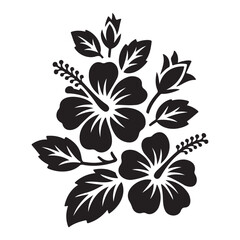 Hibiscus Flower Silhouette Tropical Exotic Plant Floral Design © sumit