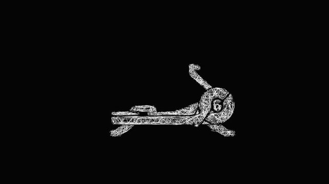 Sketch rowing machine icon animation - smooth progressive reveal