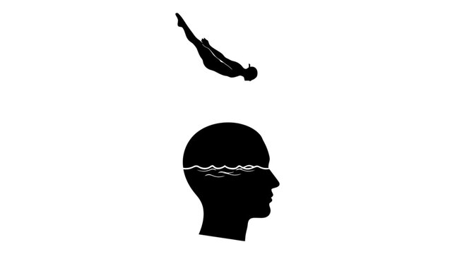A person jumping into a state of mind.