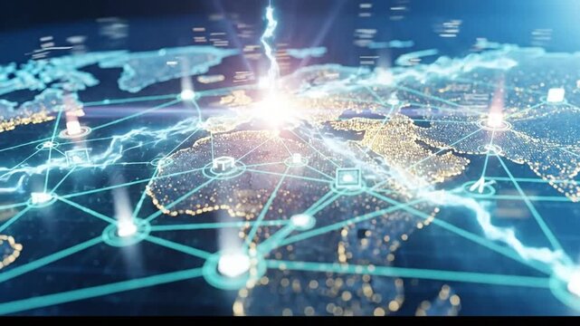 Global Network Connectivity and Data Exchange Across Continents.