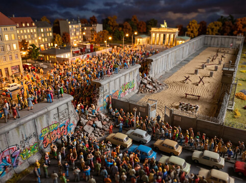 Fall of the Berlin Wall Wide Environmental Miniature Diorama
