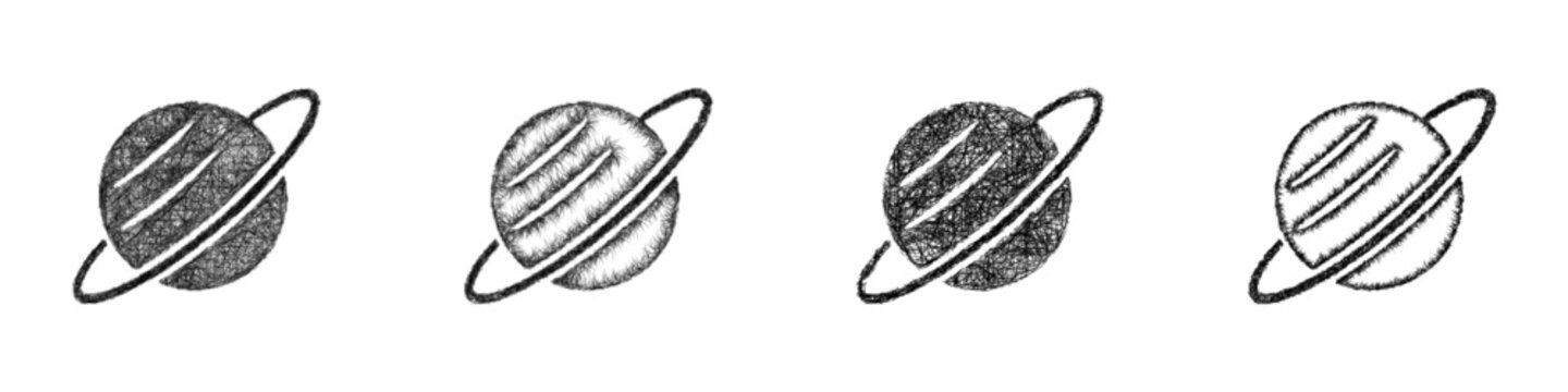 Sketch uranus icon design set