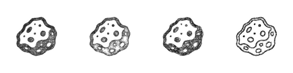 Sketch meteorite icon design set © David Zydd