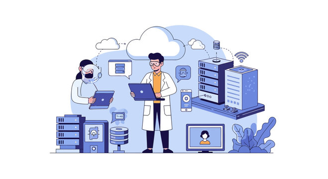 Cloud Computing Data Center Technology Concept Illustration